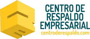 logo de centroderespaldo.com icono de empresa y el nombre en azul y amarillo